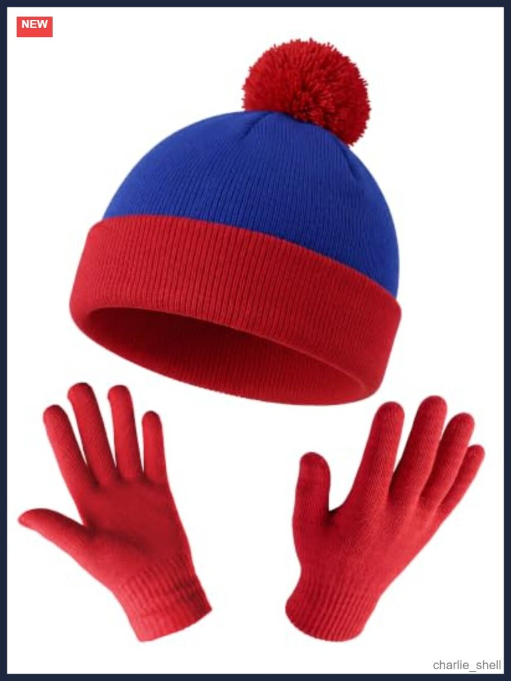 Funny Beanie Hat Costume Set Knit Pom-Pom Hat and Gloves for Cosplay